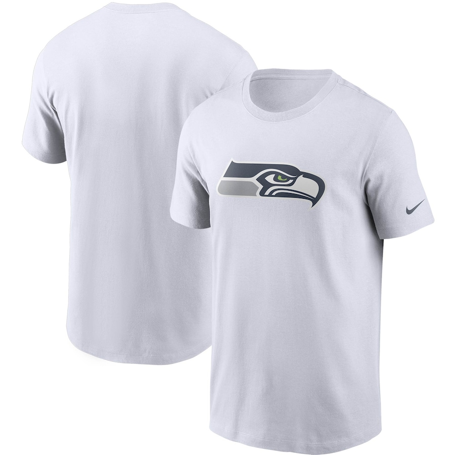 Seattle Seahawks Football White Primary Logo T-Shirt - Man Seattle Seahawks Football White Primary Logo T-Shirt - Man
