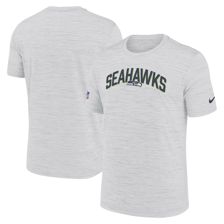 Seattle Seahawks Football White Sideline Velocity Athletic Stack Performance T-Shirt - Man Seattle Seahawks Football White Sideline Velocity Athletic Stack Performance T-Shirt - Man