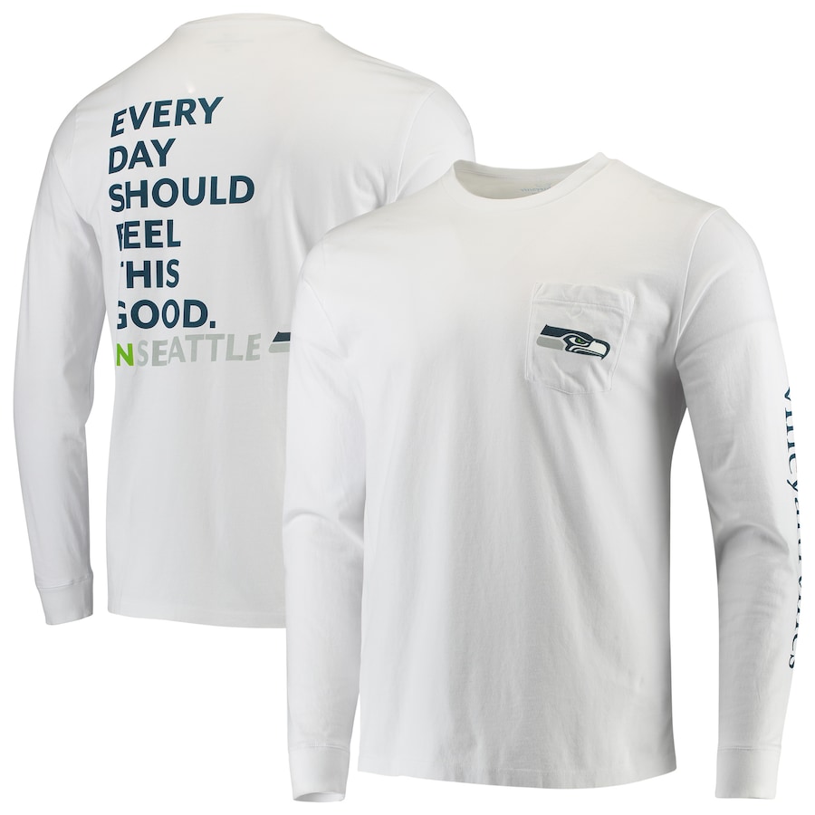 Seattle Seahawks Vineyard Vines White Every Day Should Feel This Good T-Shirt - Man Seattle Seahawks Vineyard Vines White Every Day Should Feel This Good T-Shirt - Man