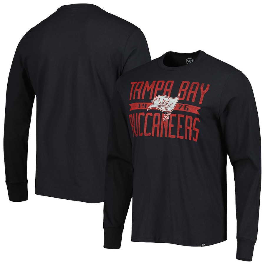 Tampa Bay Buccaneers '47 Black Brand Wide Out Franklin Long Sleeve T-Shirt - Man