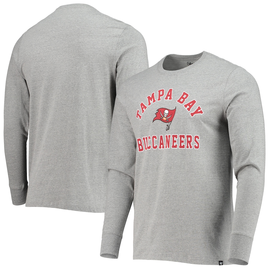 Tampa Bay Buccaneers '47 Heathered Gray Victory Arch Super Rival Long Sleeve T-Shirt - Man