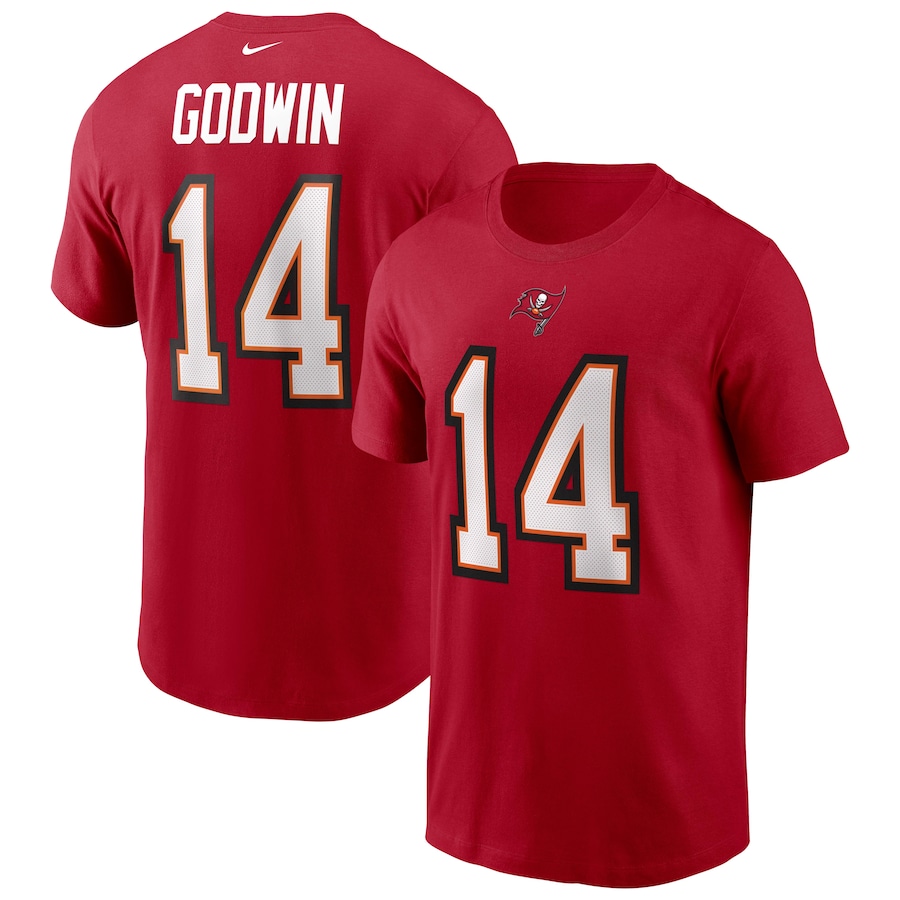 Tampa Bay Buccaneers Chris Godwin Football Red Name & Number T-Shirt - Man