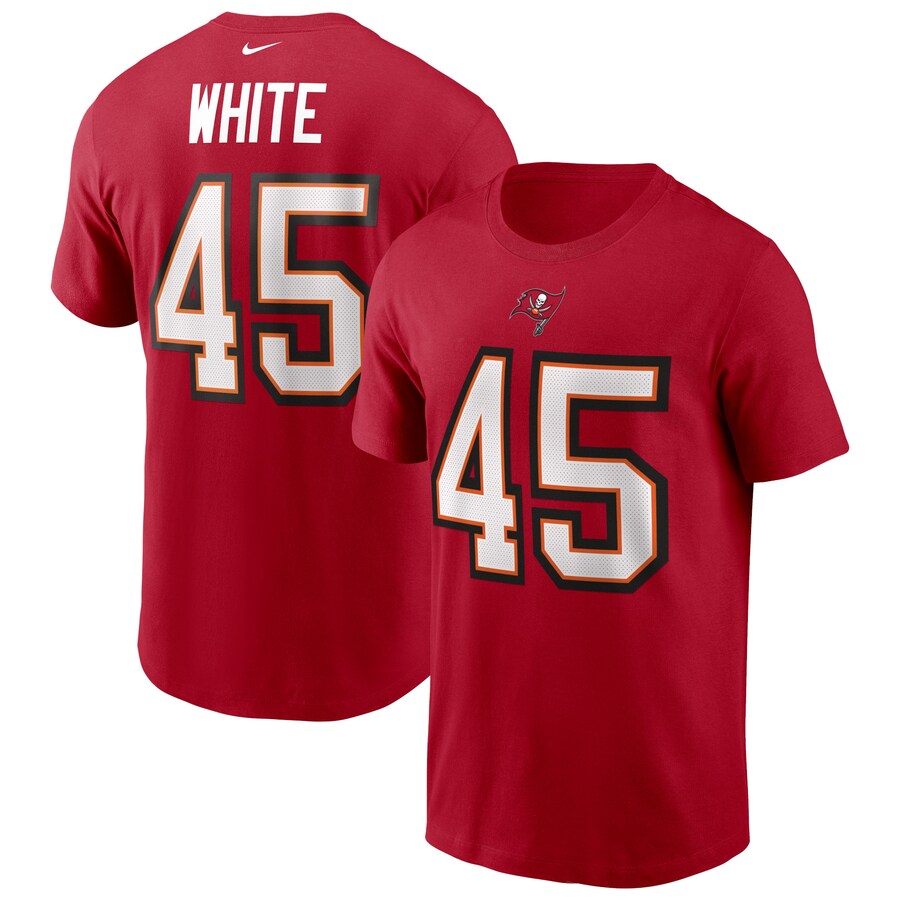 Tampa Bay Buccaneers Devin White Football Red Name & Number T-Shirt - Man