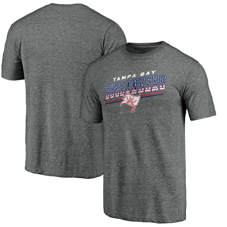 Tampa Bay Buccaneers Gray Team Freedom Tri-Blend T-Shirt - Man Tampa Bay Buccaneers Gray Team Freedom Tri-Blend T-Shirt - Man