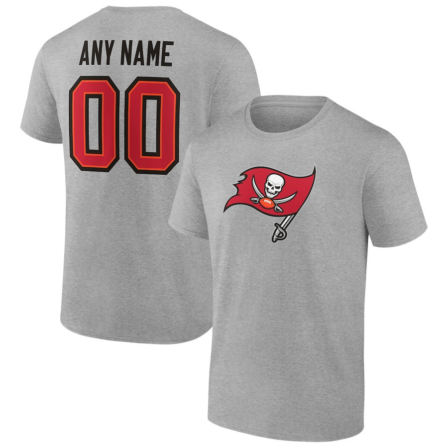 Tampa Bay Buccaneers Heathered Gray Team Authentic Custom T-Shirt - Man Tampa Bay Buccaneers Heathered Gray Team Authentic Custom T-Shirt - Man
