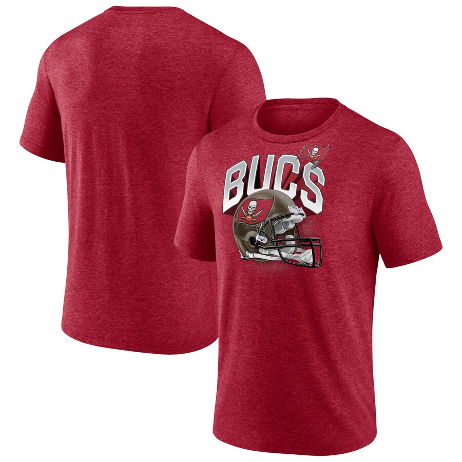 Tampa Bay Buccaneers Heathered Red End Around Tri-Blend T-Shirt - Man Tampa Bay Buccaneers Heathered Red End Around Tri-Blend T-Shirt - Man