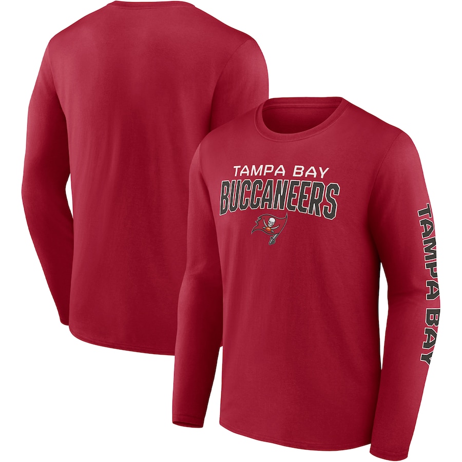 Tampa Bay Buccaneers Red Go the Distance Long Sleeve T-Shirt - Man Tampa Bay Buccaneers Red Go the Distance Long Sleeve T-Shirt - Man