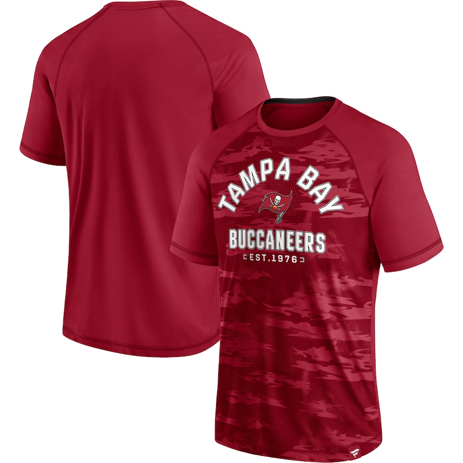 Tampa Bay Buccaneers Red Hail Mary Raglan T-Shirt - Man Tampa Bay Buccaneers Red Hail Mary Raglan T-Shirt - Man