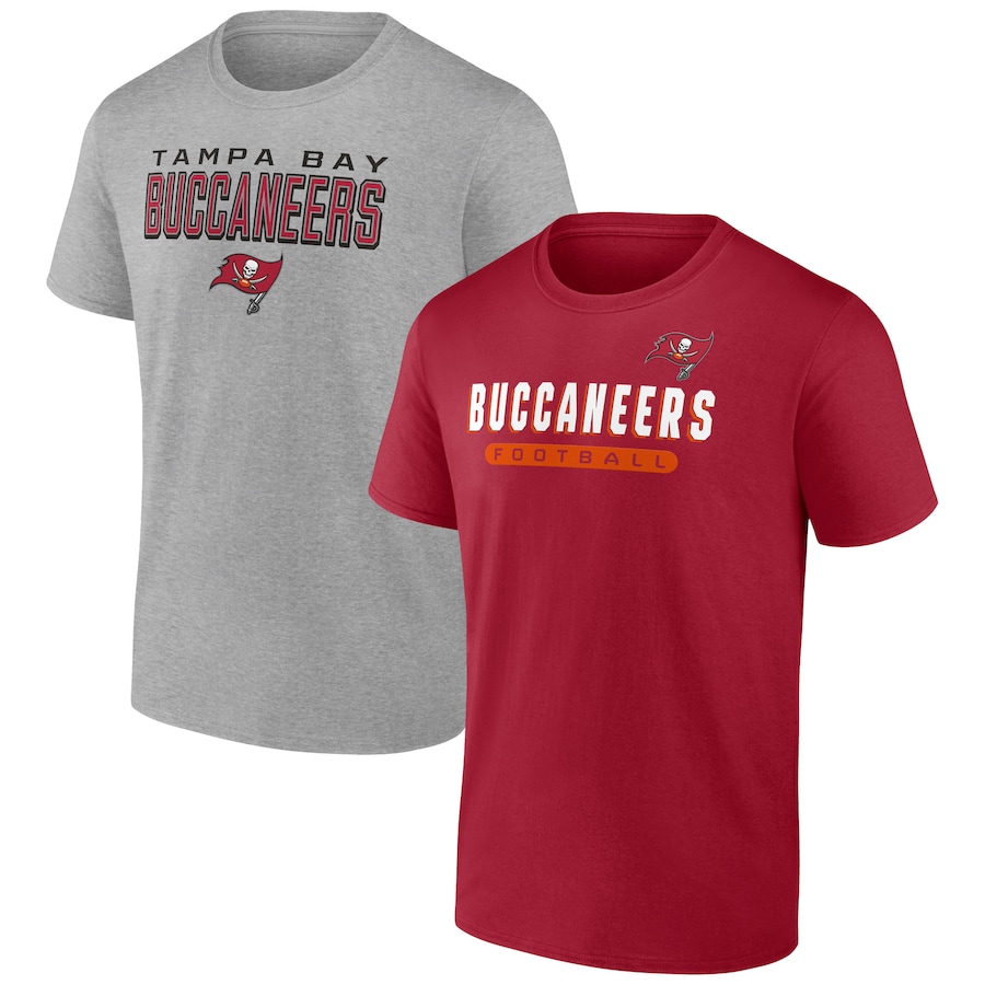 Tampa Bay Buccaneers Red/Heathered Gray T-Shirt Combo Pack - Man Tampa Bay Buccaneers Red/Heathered Gray T-Shirt Combo Pack - Man