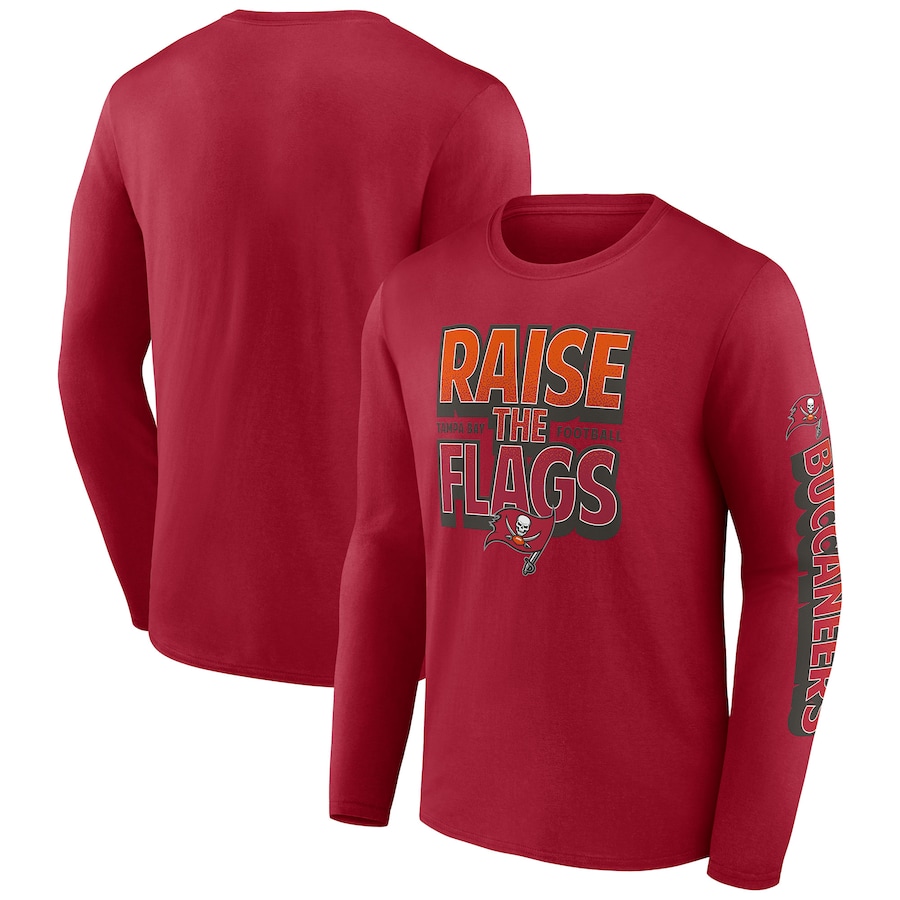 Tampa Bay Buccaneers Red Hometown Collection Sweep Long Sleeve T-Shirt - Man Tampa Bay Buccaneers Red Hometown Collection Sweep Long Sleeve T-Shirt - Man