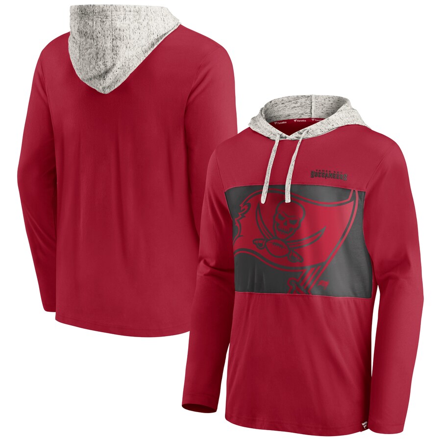 Tampa Bay Buccaneers Red Long Sleeve Hoodie T-Shirt - Man Tampa Bay Buccaneers Red Long Sleeve Hoodie T-Shirt - Man