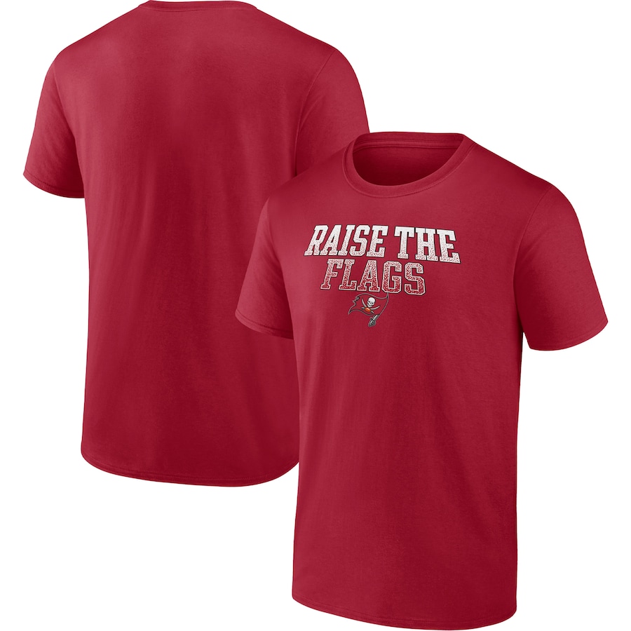 Tampa Bay Buccaneers Red Raise the Flags Heavy Hitter T-Shirt - Man