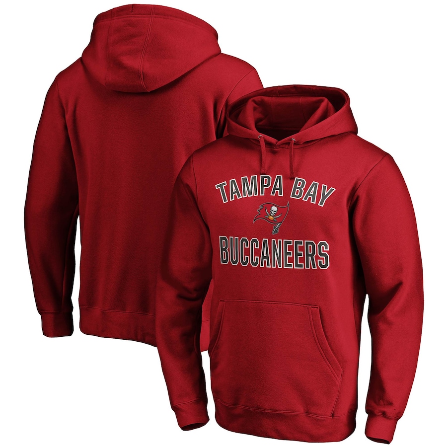 Tampa Bay Buccaneers Red Victory Arch Team Fitted Pullover Hoodie - Man Tampa Bay Buccaneers Red Victory Arch Team Fitted Pullover Hoodie - Man