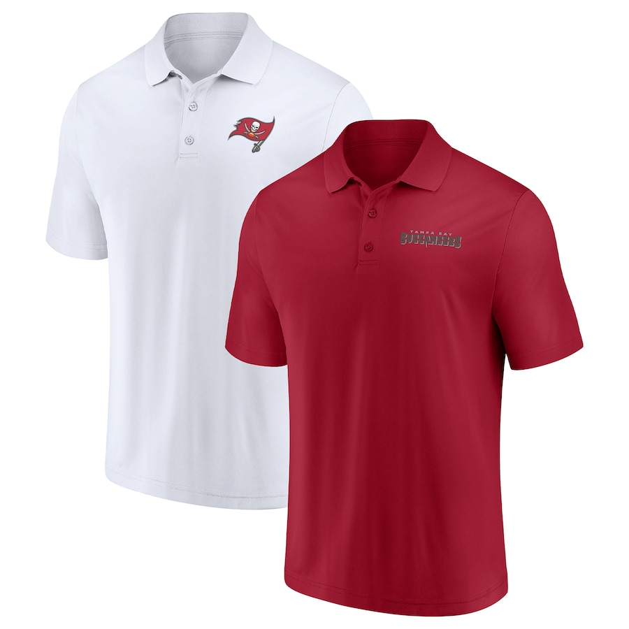 Tampa Bay Buccaneers Red/White Solid Two-Pack Polo Set - Man Tampa Bay Buccaneers Red/White Solid Two-Pack Polo Set - Man