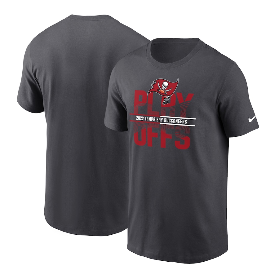 Tampa Bay Buccaneers Football Anthracite 2022 NFL Playoffs Iconic T-Shirt - Man