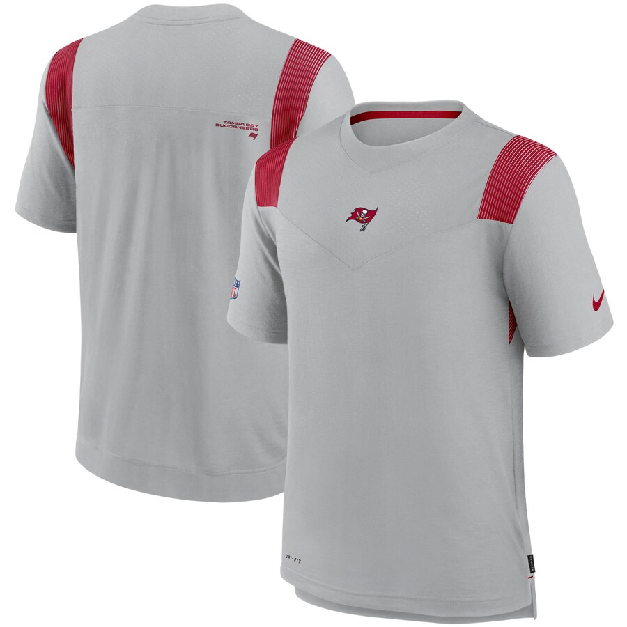 Tampa Bay Buccaneers Football Gray Sideline Player UV Performance T-Shirt - Man Tampa Bay Buccaneers Football Gray Sideline Player UV Performance T-Shirt - Man
