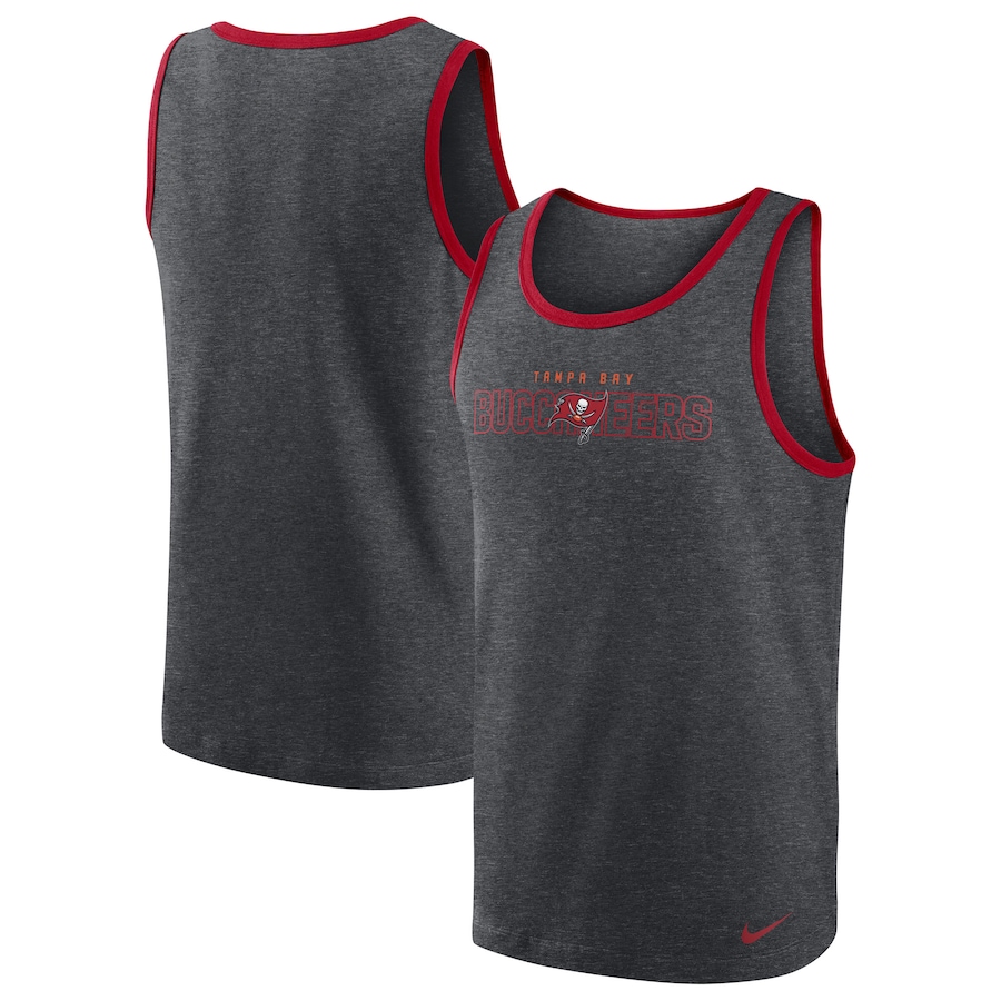 Tampa Bay Buccaneers Football Heathered Charcoal Tri-Blend Tank Top - Man Tampa Bay Buccaneers Football Heathered Charcoal Tri-Blend Tank Top - Man