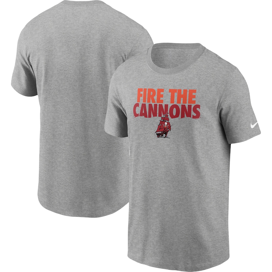 Tampa Bay Buccaneers Football Heathered Gray Hometown Collection Cannons T-Shirt - Man