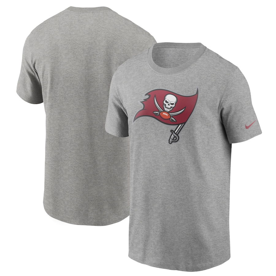 Tampa Bay Buccaneers Football Heathered Gray Primary Logo T-Shirt - Man Tampa Bay Buccaneers Football Heathered Gray Primary Logo T-Shirt - Man