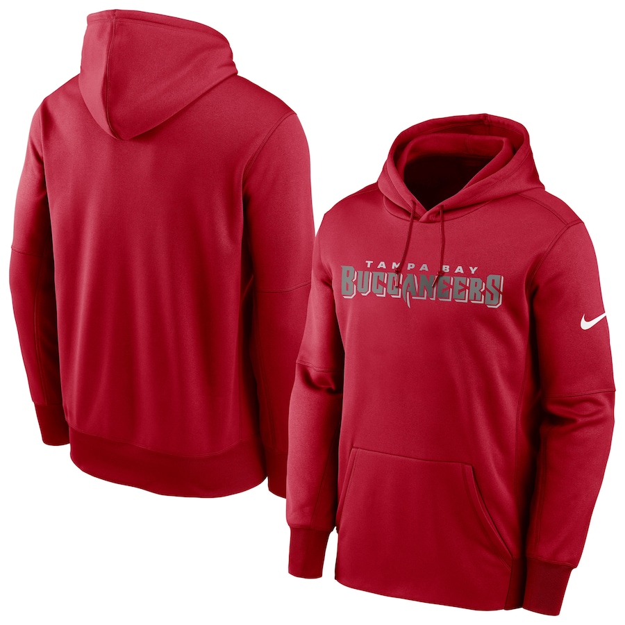 Tampa Bay Buccaneers Football Red Fan Gear Wordmark Performance Pullover Hoodie - Man Tampa Bay Buccaneers Football Red Fan Gear Wordmark Performance Pullover Hoodie - Man