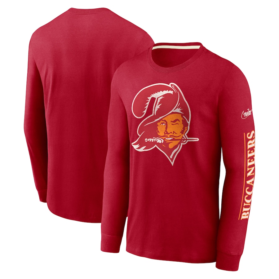 Tampa Bay Buccaneers Football Red Fashion Tri-Blend Long Sleeve T-Shirt - Man Tampa Bay Buccaneers Football Red Fashion Tri-Blend Long Sleeve T-Shirt - Man