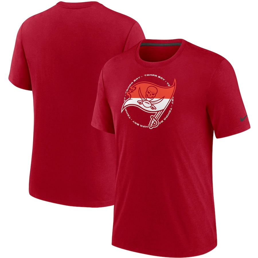 Tampa Bay Buccaneers Football Red Historic Tri-Blend T-Shirt - Man Tampa Bay Buccaneers Football Red Historic Tri-Blend T-Shirt - Man