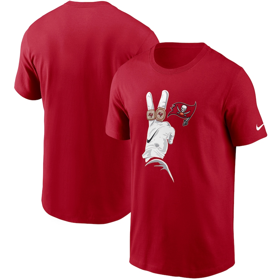 Tampa Bay Buccaneers Football Red Hometown Collection Rings T-Shirt - Man
