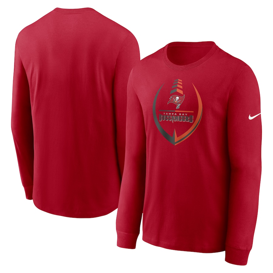 Tampa Bay Buccaneers Football Red Icon Legend Logo Performance Long Sleeve T-Shirt - Man