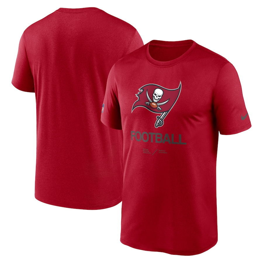 Tampa Bay Buccaneers Football Red Sideline Infograph Performance T-Shirt - Man