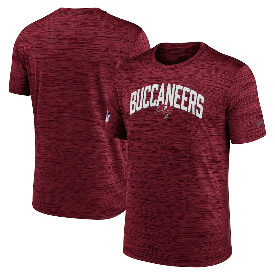 Tampa Bay Buccaneers Football Red Sideline Velocity Athletic Stack Performance T-Shirt - Man Tampa Bay Buccaneers Football Red Sideline Velocity Athletic Stack Performance T-Shirt - Man