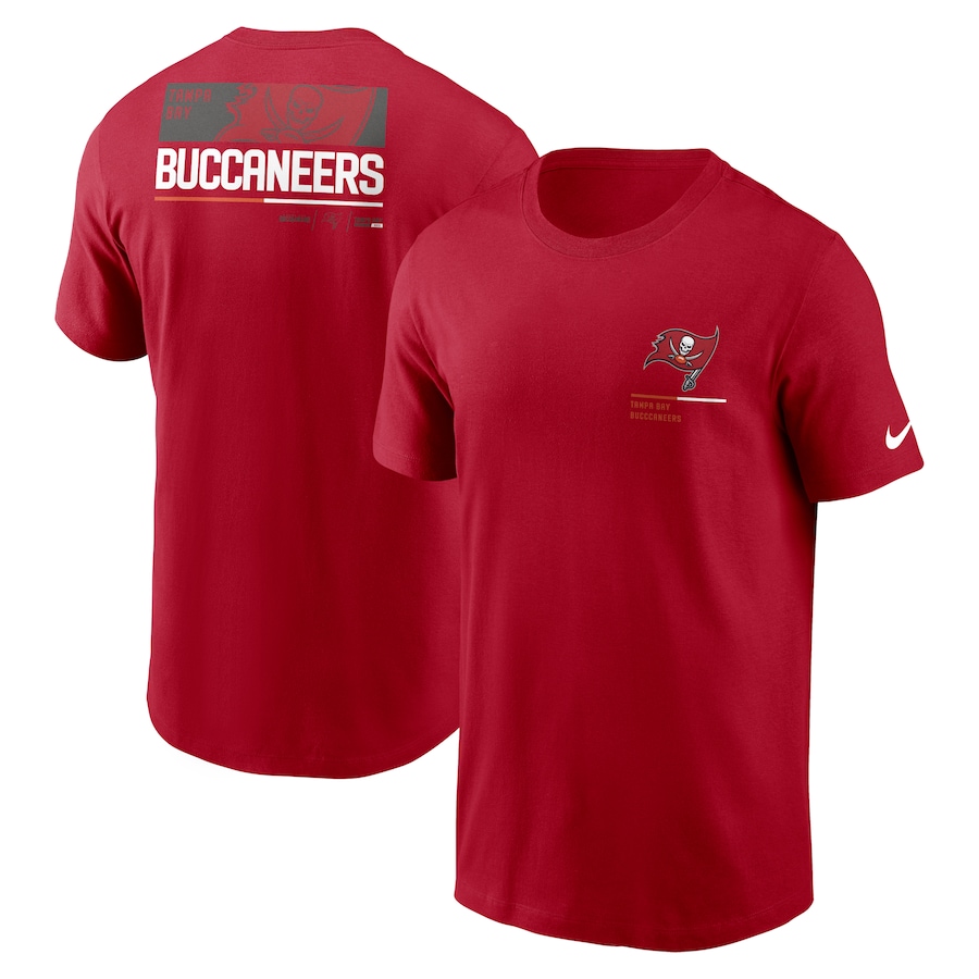 Tampa Bay Buccaneers Football Red Team Incline T-Shirt - Man Tampa Bay Buccaneers Football Red Team Incline T-Shirt - Man