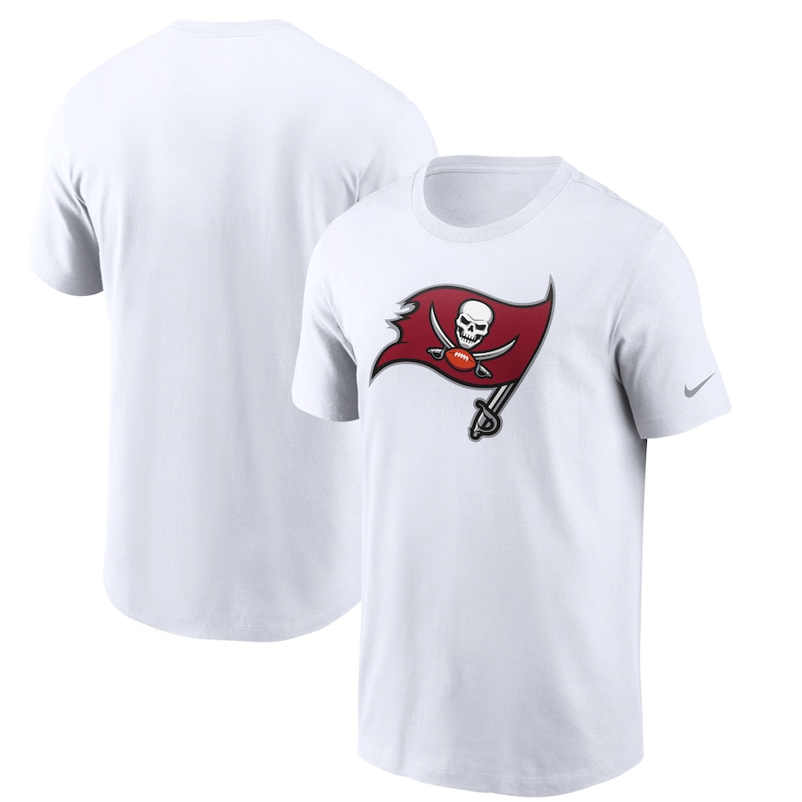 Tampa Bay Buccaneers Football White Primary Logo T-Shirt - Man Tampa Bay Buccaneers Football White Primary Logo T-Shirt - Man