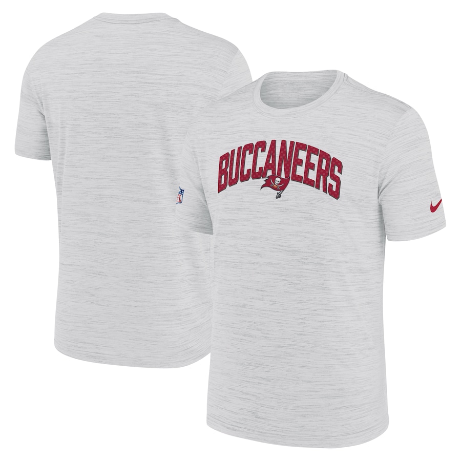 Tampa Bay Buccaneers Football White Sideline Velocity Athletic Stack Performance T-Shirt - Man