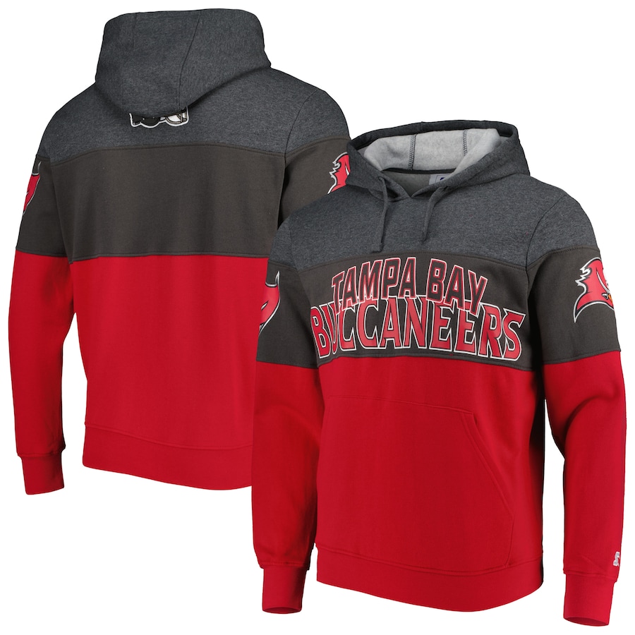 Tampa Bay Buccaneers Starter Heather Charcoal/Red Extreme Pullover Hoodie - Man Tampa Bay Buccaneers Starter Heather Charcoal/Red Extreme Pullover Hoodie - Man