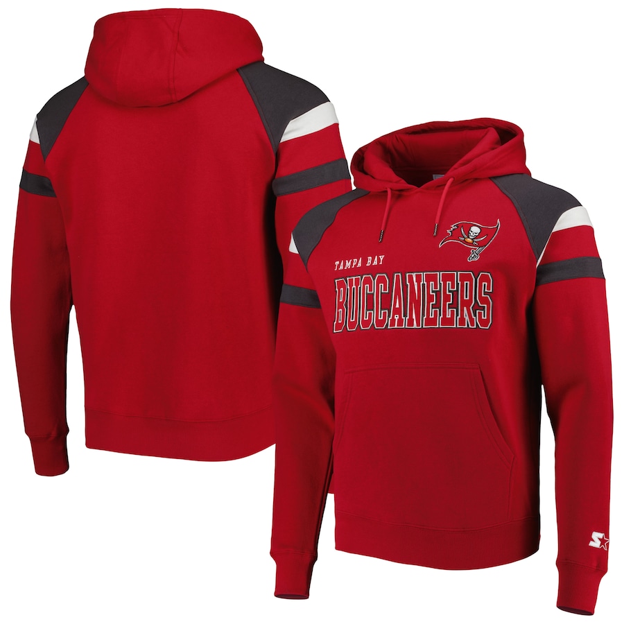 Tampa Bay Buccaneers Starter Red Draft Fleece Raglan Pullover Hoodie - Man