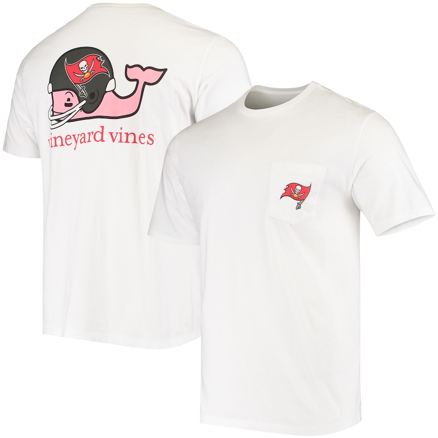 Tampa Bay Buccaneers Vineyard Vines White Team Whale Helmet T-Shirt - Man Tampa Bay Buccaneers Vineyard Vines White Team Whale Helmet T-Shirt - Man