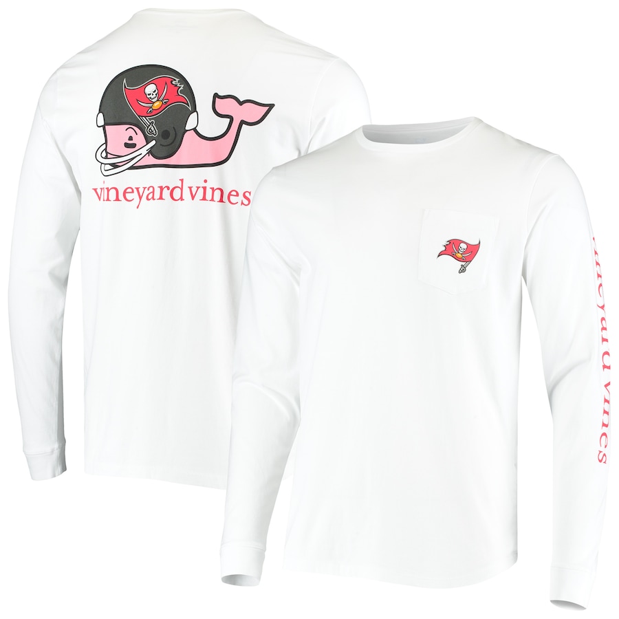 Tampa Bay Buccaneers Vineyard Vines White Whale Helmet Long Sleeve T-Shirt - Man Tampa Bay Buccaneers Vineyard Vines White Whale Helmet Long Sleeve T-Shirt - Man