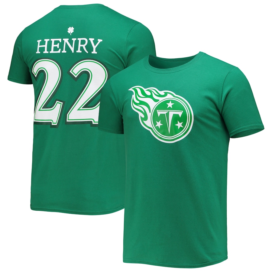 Tennessee Titans Derrick Henry Green St. Patrick's Day Icon Player T-Shirt - Man