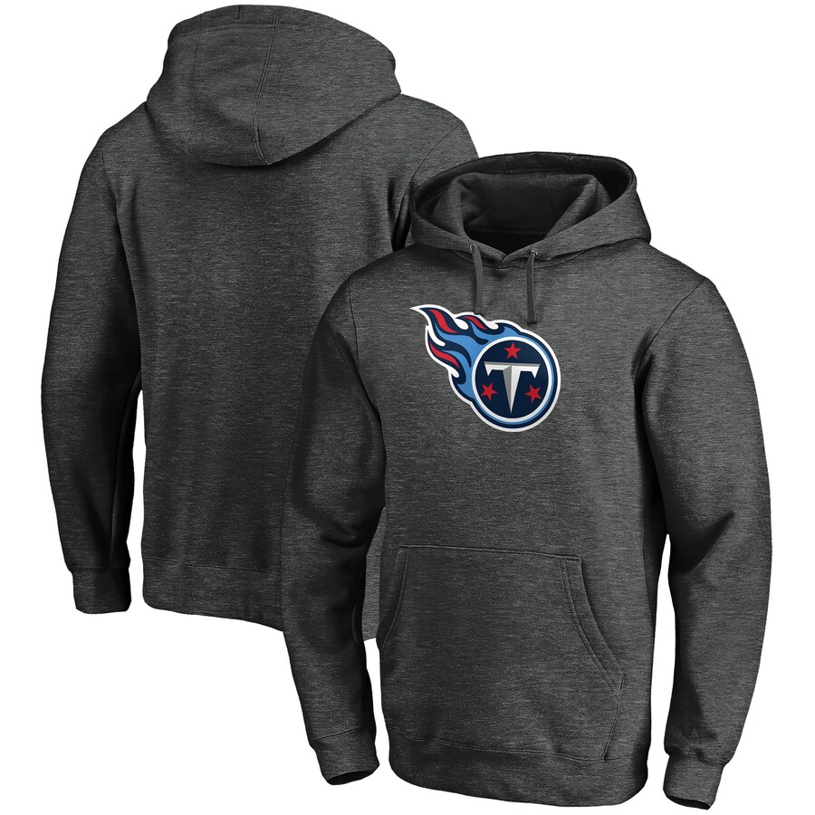 Tennessee Titans Heather Charcoal Primary Logo Fitted Pullover Hoodie - Man Tennessee Titans Heather Charcoal Primary Logo Fitted Pullover Hoodie - Man
