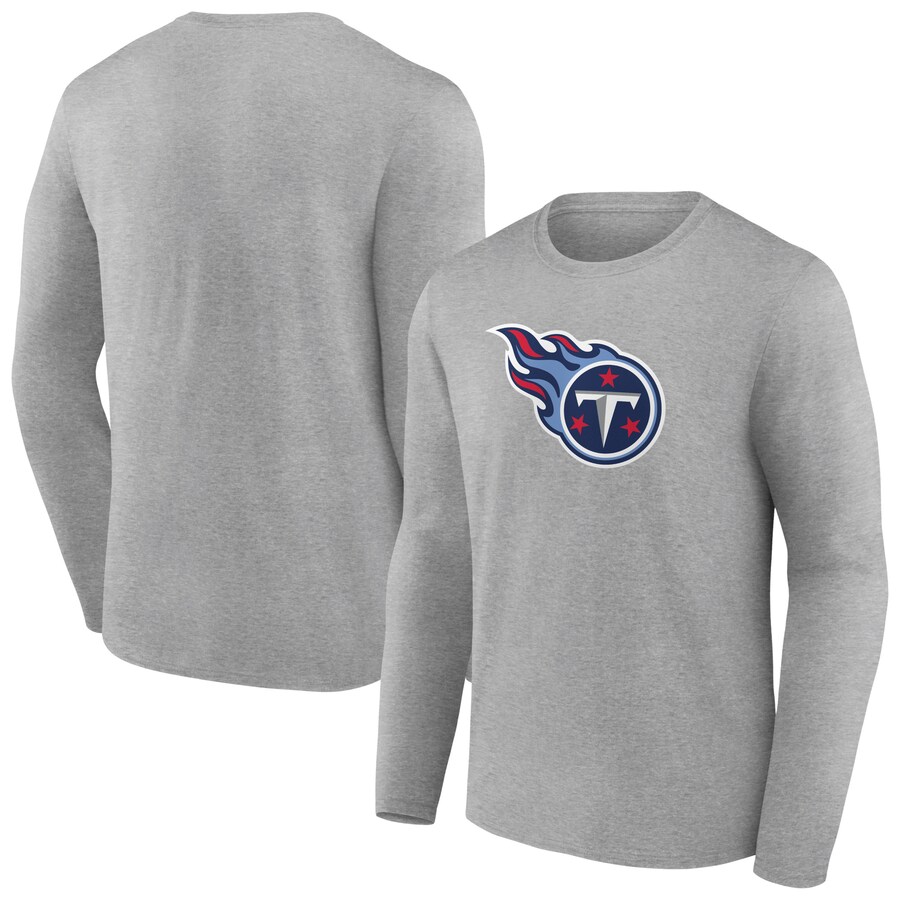 Tennessee Titans Heather Gray Primary Team Logo Long Sleeve T-Shirt - Man