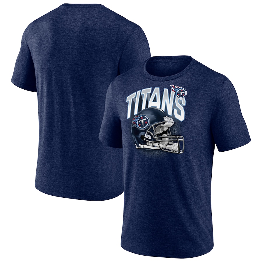 Tennessee Titans Heathered Navy End Around Tri-Blend T-Shirt - Man Tennessee Titans Heathered Navy End Around Tri-Blend T-Shirt - Man
