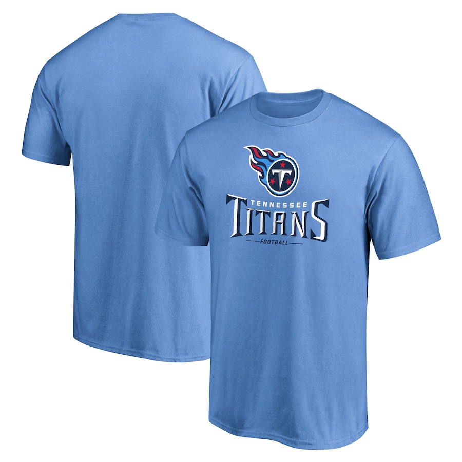 Tennessee Titans Light Blue Team Lockup Logo T-Shirt - Man Tennessee Titans Light Blue Team Lockup Logo T-Shirt - Man