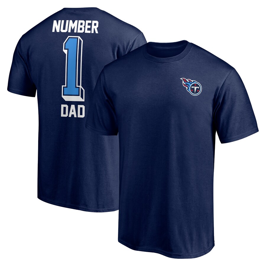 Tennessee Titans Navy #1 Dad T-Shirt - Man