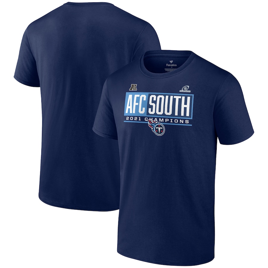 Tennessee Titans Navy 2021 AFC South Division Champions Blocked Favorite T-Shirt - Man Tennessee Titans Navy 2021 AFC South Division Champions Blocked Favorite T-Shirt - Man