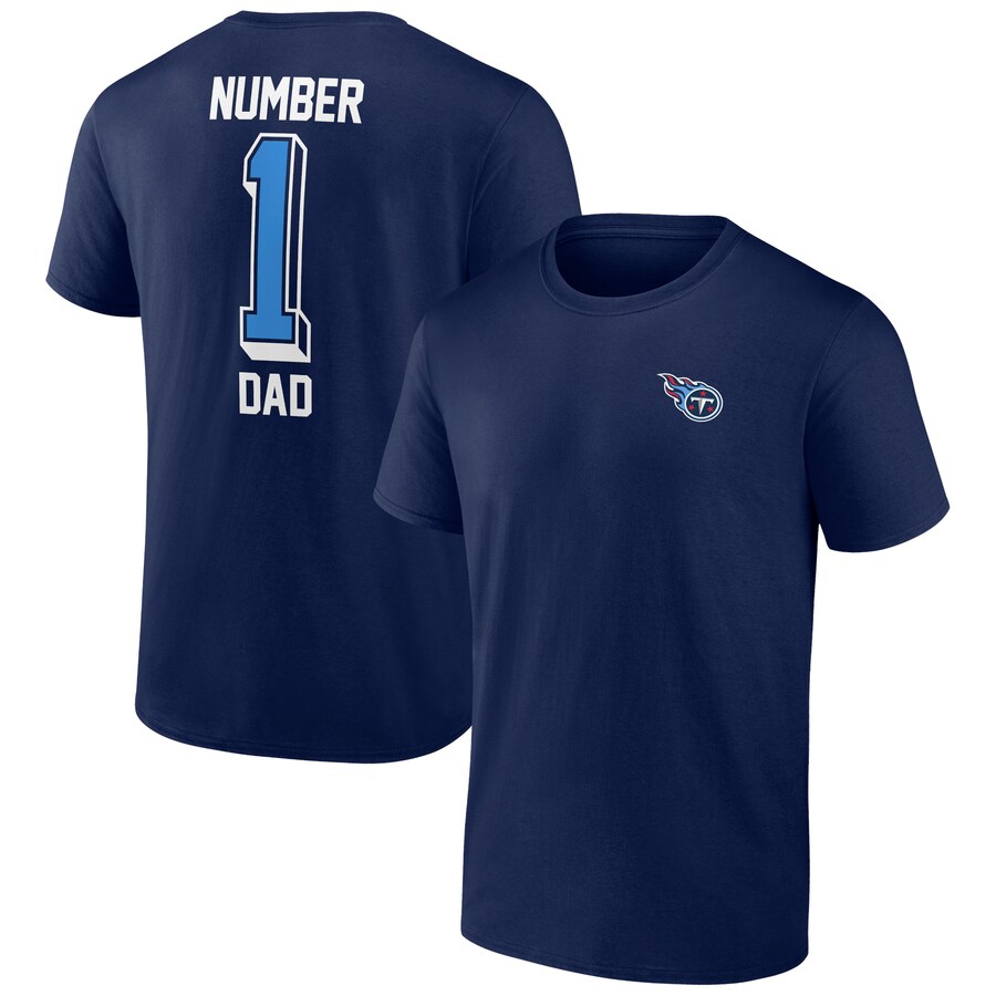 Tennessee Titans Navy Number One Dad T-Shirt - Man