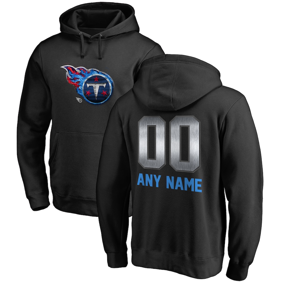 Tennessee Titans NFL Pro Line by Black Personalized Midnight Mascot Pullover Hoodie - Man Tennessee Titans NFL Pro Line by Black Personalized Midnight Mascot Pullover Hoodie - Man