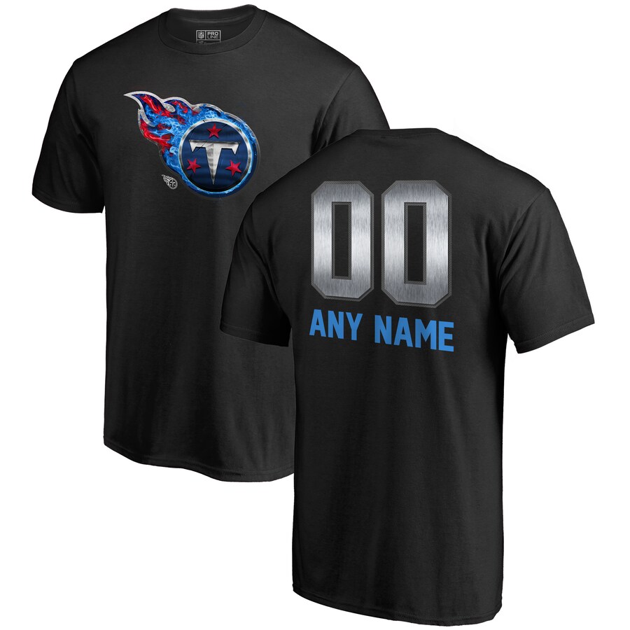 Tennessee Titans NFL Pro Line by Black Personalized Midnight Mascot T-Shirt - Man