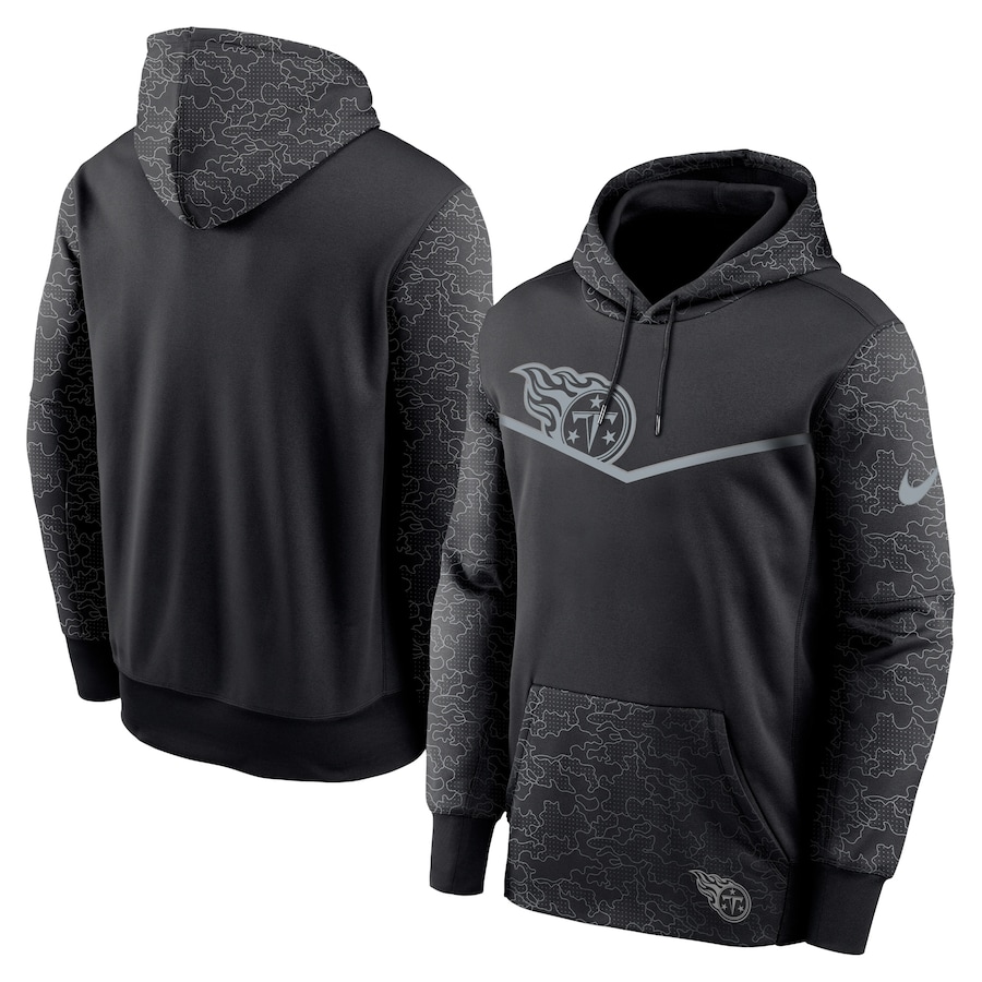 Tennessee Titans Football Black RFLCTV Chevron Pullover Hoodie - Man