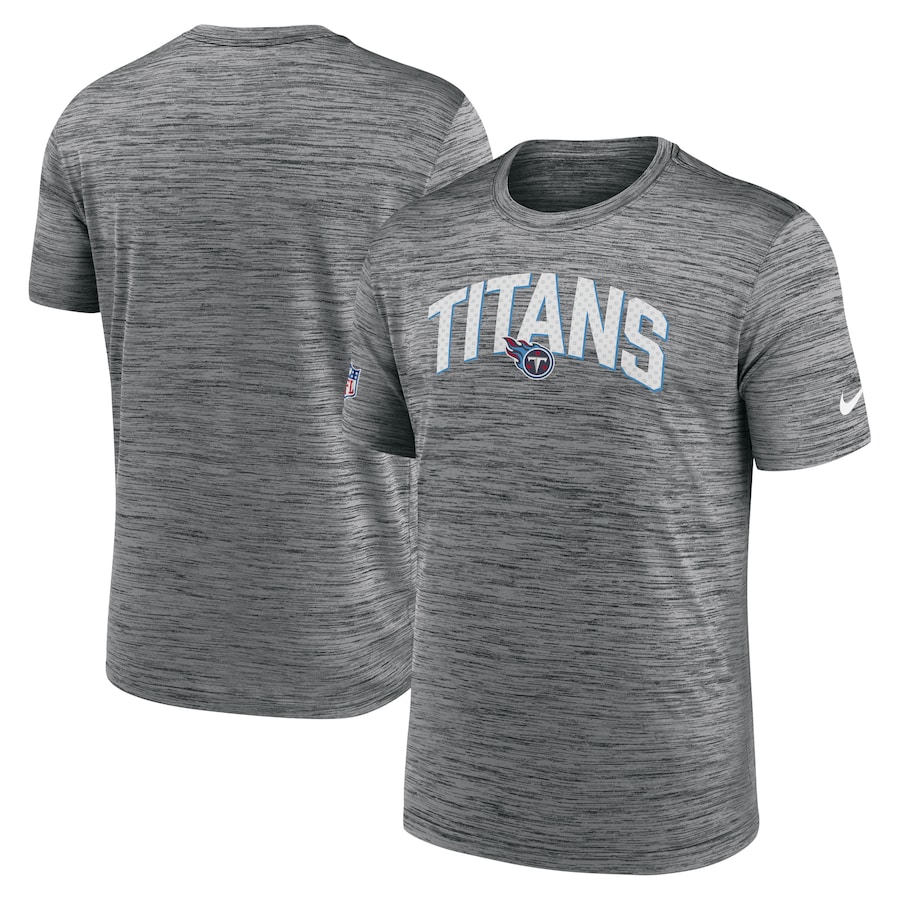 Tennessee Titans Football Gray Sideline Velocity Athletic Stack Performance T-Shirt - Man Tennessee Titans Football Gray Sideline Velocity Athletic Stack Performance T-Shirt - Man