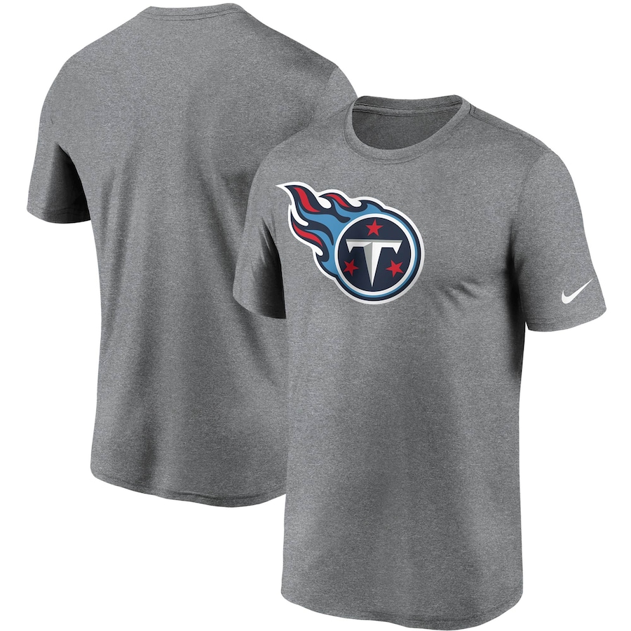 Tennessee Titans Football Heathered Charcoal Logo Essential Legend Performance T-Shirt - Man Tennessee Titans Football Heathered Charcoal Logo Essential Legend Performance T-Shirt - Man